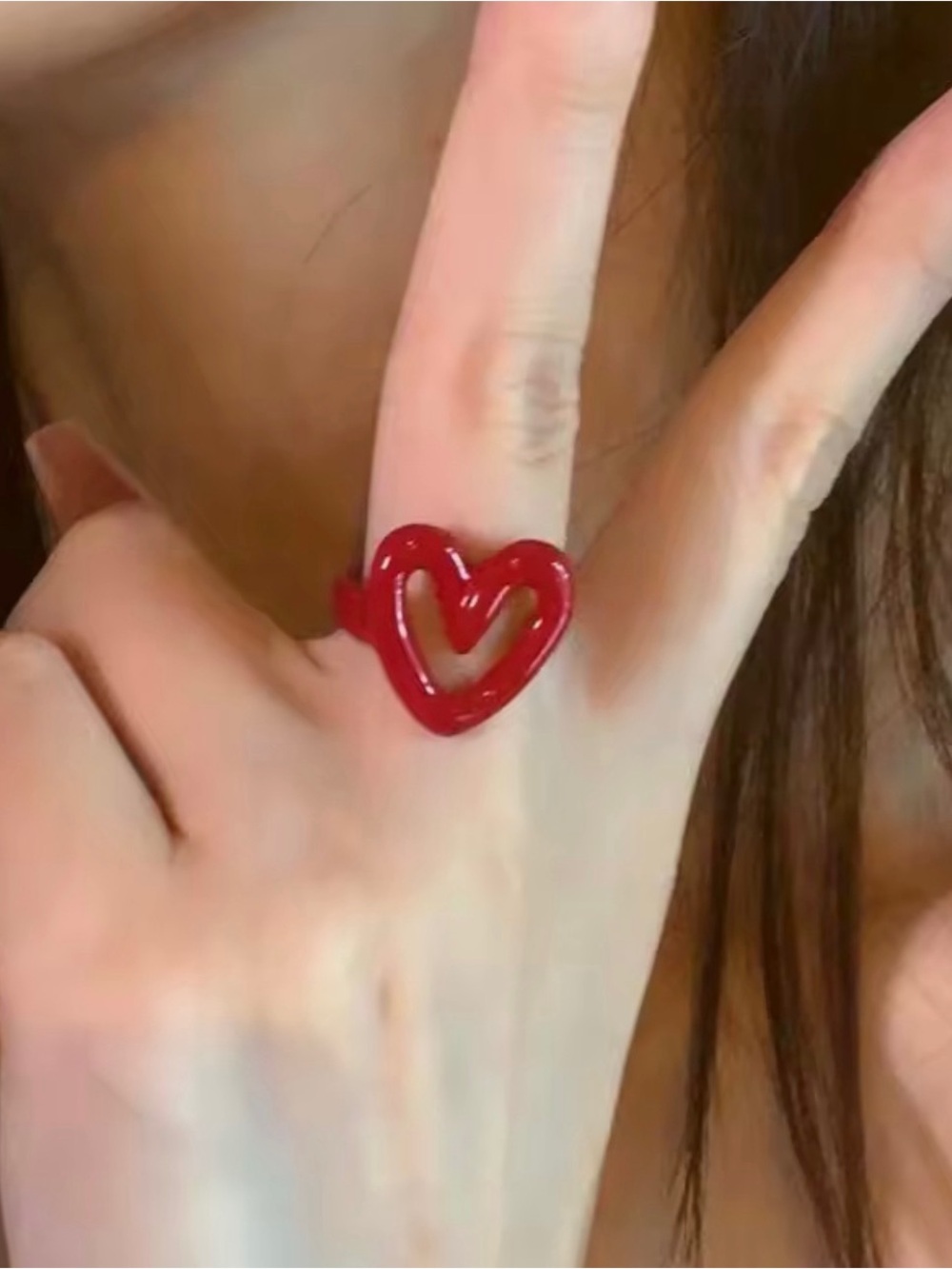 Carolina Herrera Limited Edition 2026 Red Enamel Metal Heart Ring OS NWOT